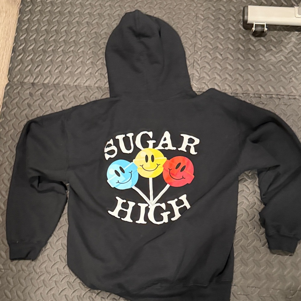 Black Hoodie with Smiley Faces